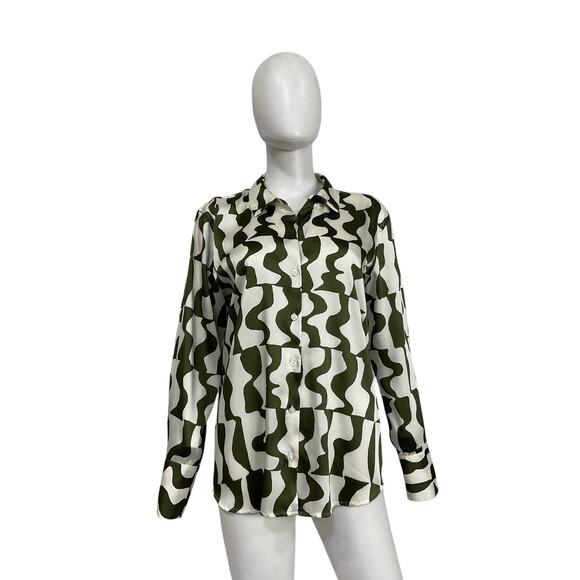 Rails 'Ledger' Green Polyester Top Size M - Picture 2 of 4